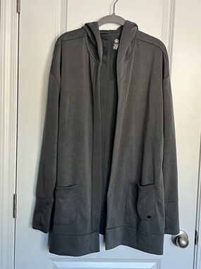 GAIAM Hudson Open-Front Hooded Cardigan in Green